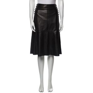 LEWIT Leather Knee-Length Skirt